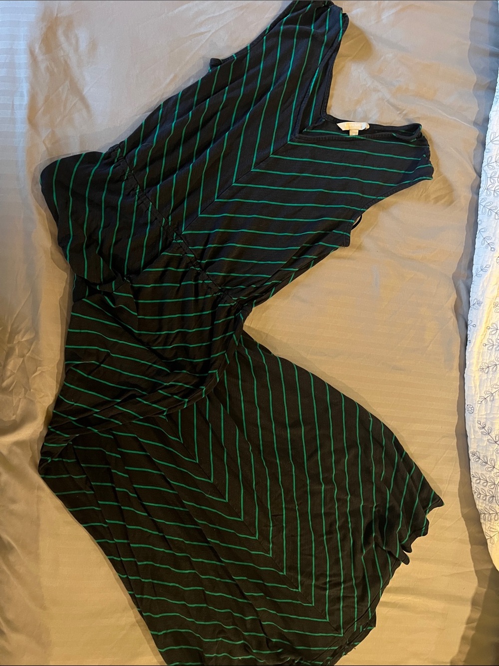 Banana Republic Navy & Green Striped Women’s Dress